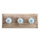 Blue Floral Crackle Ceramic Wooden Hooks